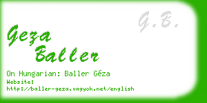 geza baller business card